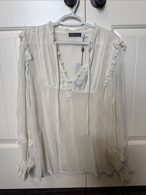 Mint Velvet Cream Broderie Anglaise Blouse